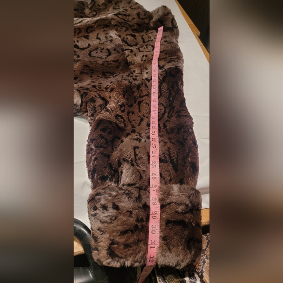 Vintage women's Carole Little leopard  print fur coat size L - Picture 6 of 10